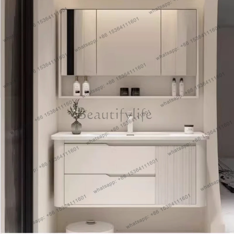 Home Bathroom Vanity Combo - LSClassic Nordic Bathroom Cabinet Storage Internal