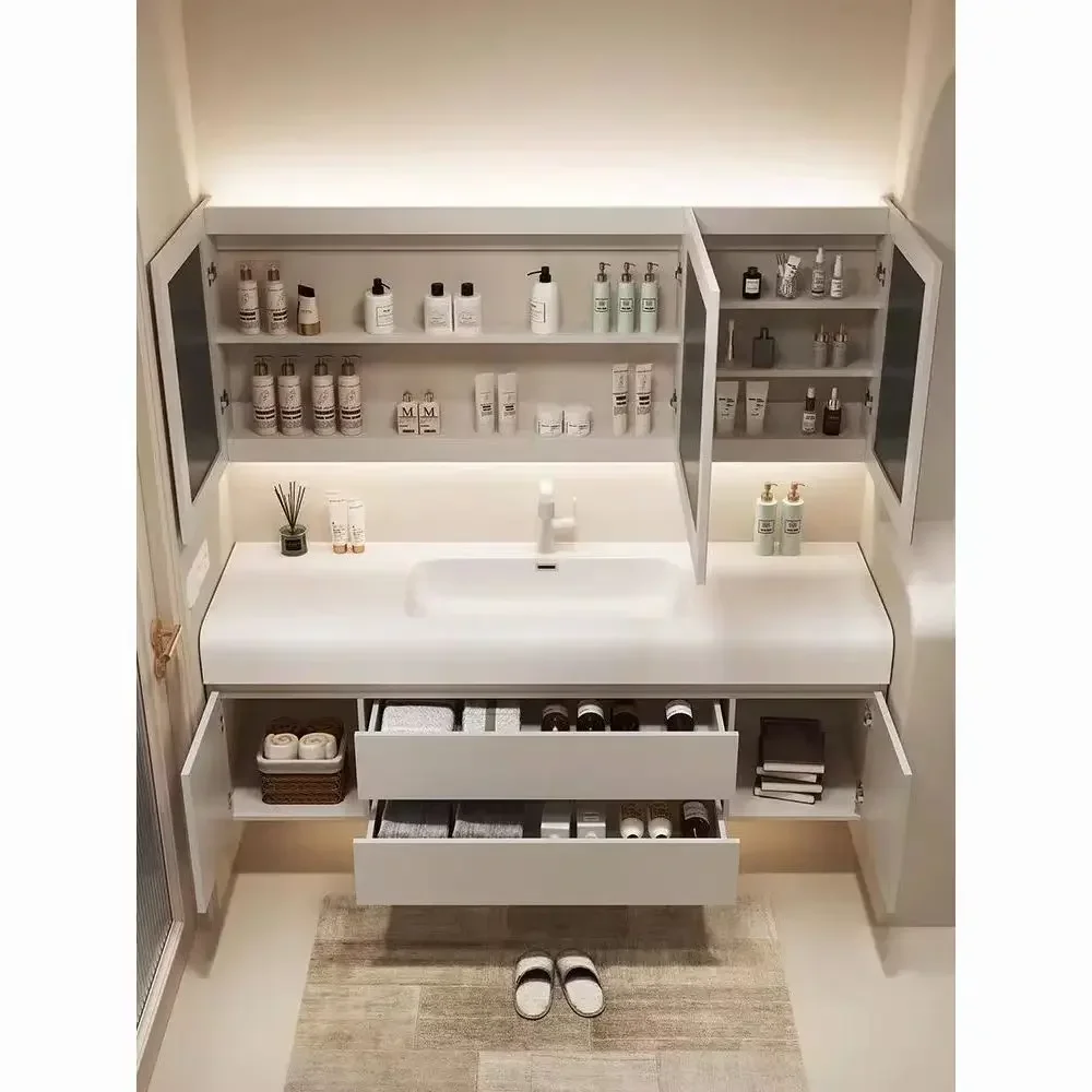 Light Luxury Bathroom Cabinet  - đánh giá và giá Home Bathroom Vanity Combo