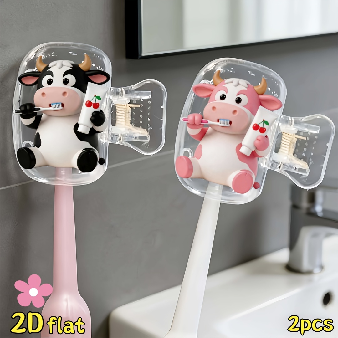 2pcs Cow Toothbrush Holder Tra - đánh giá và giá Home Essentials Bathroom Storage